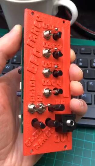 LFO PCB with 3D printed front plate.